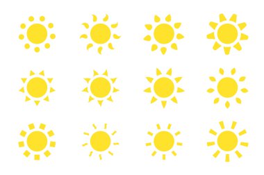 Vektör güneş Icons Set.