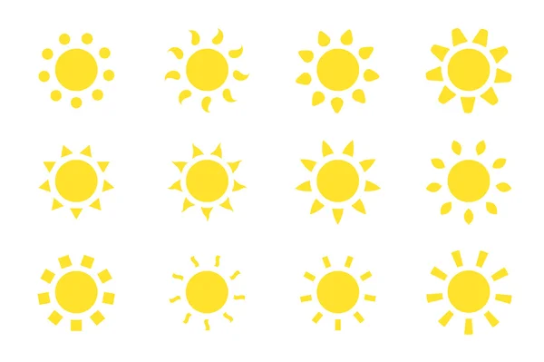 Векторные солнечные иконы . — стоковый вектор