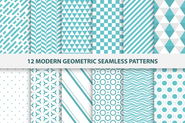 幾何学的なシームレス パターンのコレクション. — ストックベクタ