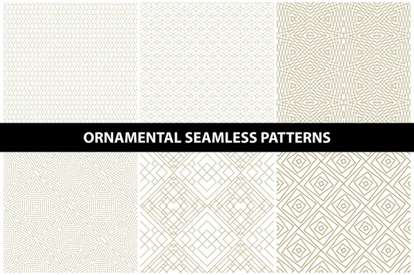 Patrones ornamentales - colección de vectores sin costuras. Patrones de malla de lujo . — Archivo Imágenes Vectoriales
