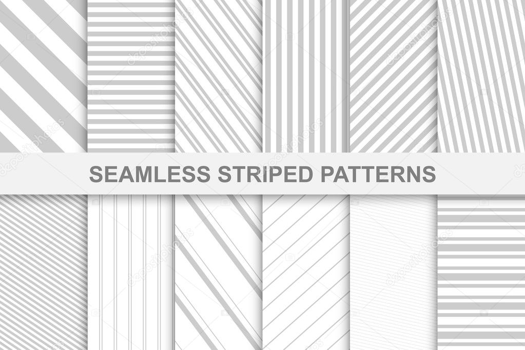 Collection of striped seamless patterns.