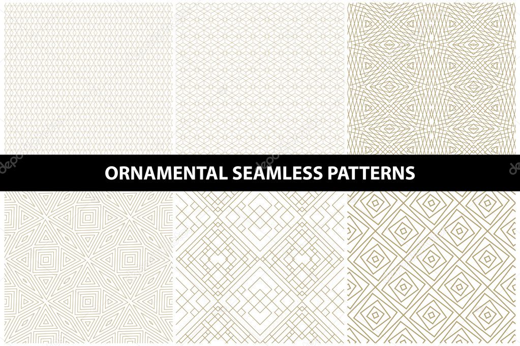 Ornamental patterns - seamless vector collection. Luxury grid patterns.