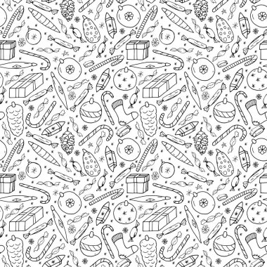 Karalama tarzında kusursuz bir Noel deseni.