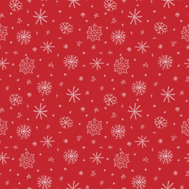 Kar taneleri doodle seamless modeli