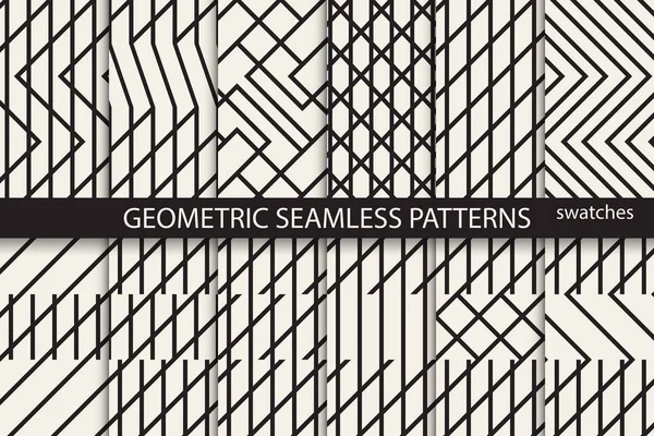 Collectie van naadloze geometrische patronen. — Stockvector