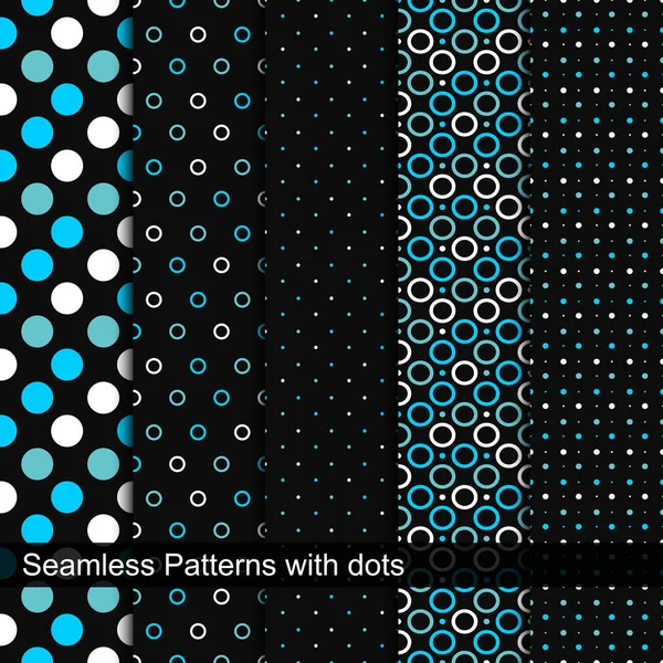 Vector seamless patterns with circles and dots. — Stock Vector
