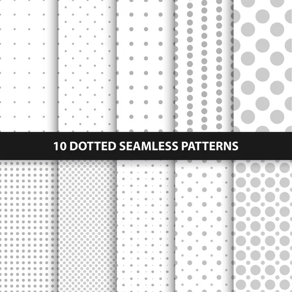 Colección de patrones punteados sin costura simples . — Vector de stock