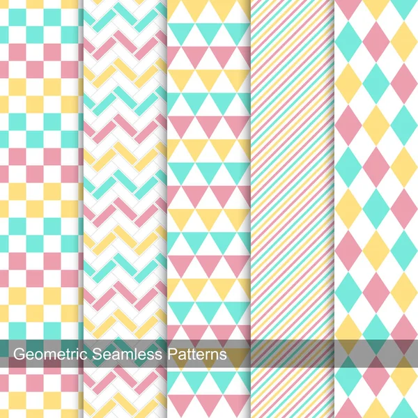 Geometric patterns - seamless vector collection. — Stock Vector