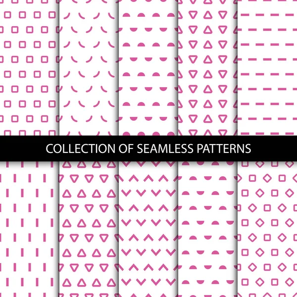 Simple seamless geometric patterns. — Stock Vector