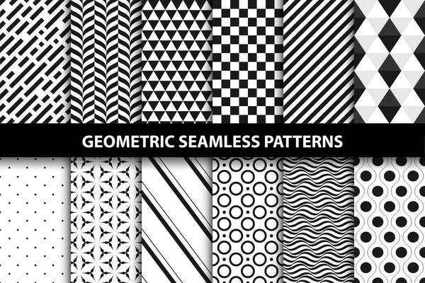 Patrones geométricos - colección sin costura de vectores . — Archivo Imágenes Vectoriales