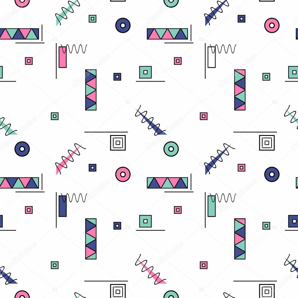 Seamless pattern with color geometric shapes.