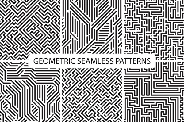 Kolekcja paski wzorków geometrycznych bez szwów. Cyfrowe tła. — Wektor stockowy