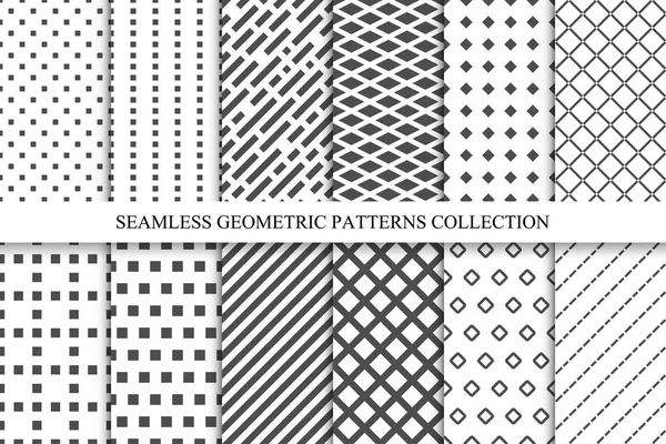 Collection of geometric seamless patterns. — Stock Vector