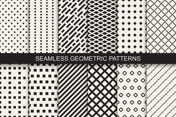 幾何学的なシームレス パターンのコレクション. — ストックベクタ