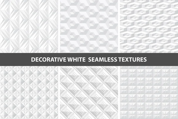 Blanco decorativo sin costuras texturas geométricas 3d . — Vector de stock