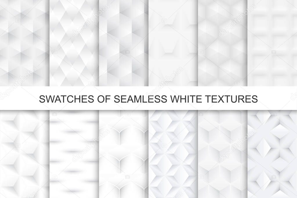 White seamless textures - swatches.