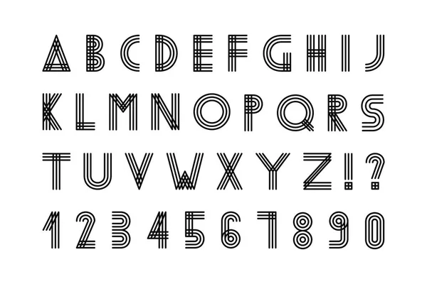 Jednoduchý minimalistický písmo. Digitální abeceda. — Stockový vektor