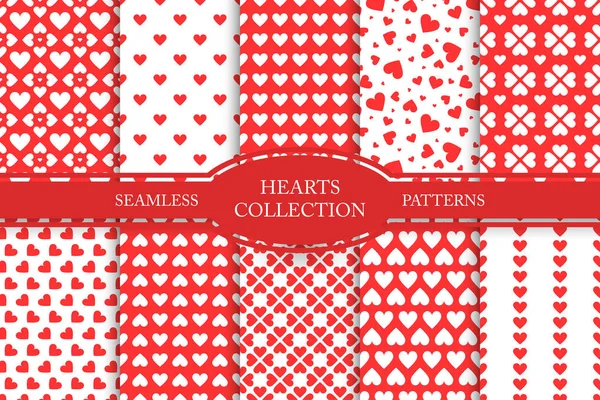Συλλογή καρδιές απρόσκοπτη μοτίβα. Happy Ημέρα του Αγίου Βαλεντίνου. — Διανυσματικό Αρχείο
