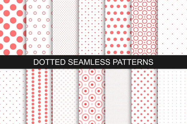 Seamless patterns with circles and dots. — Stock Vector