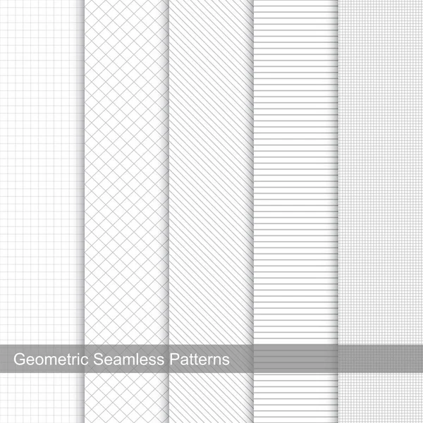 Patrones geométricos - colección de vectores sin costura . — Vector de stock