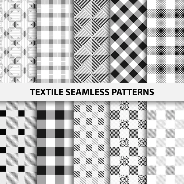 Set of textile seamless patterns. — Stock Vector