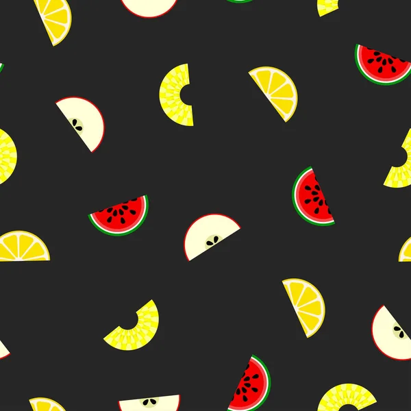 Modèle sans couture de fruits - fond vectoriel . — Image vectorielle