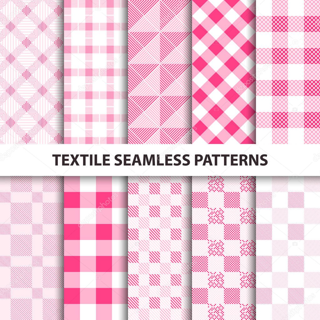 Set of textile seamless patterns.