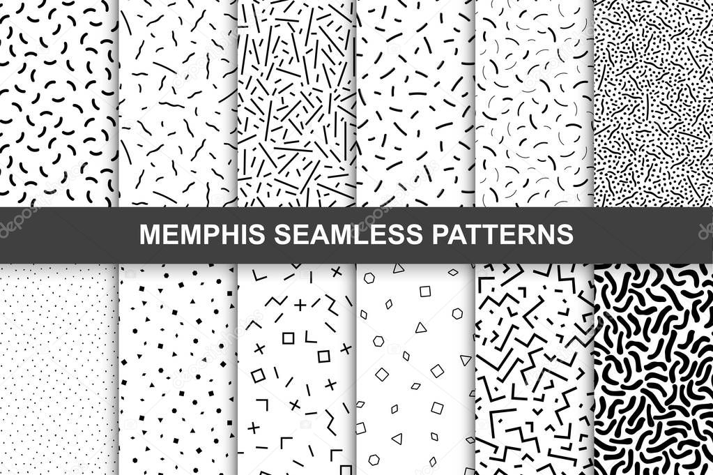 Collection of swathces memphis patterns - seamless.