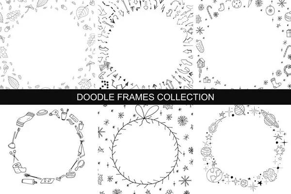 Hand drawn frames collection. — Stock Vector