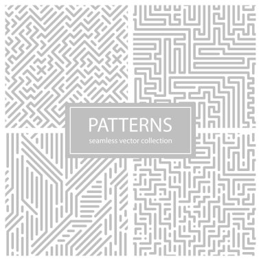 Çizgili kesintisiz geometrik desenler topluluğu.