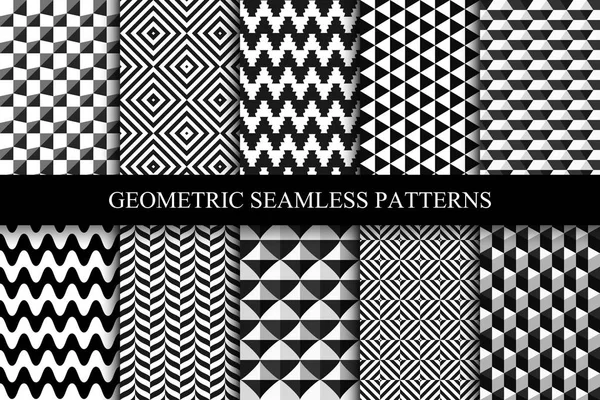 Collection of seamless geometric patterns. — Stock Vector