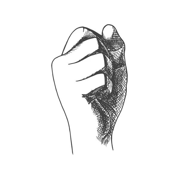 Hand drawn fist. Vector illustration. — Stock Vector