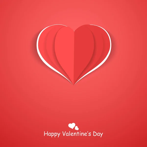Papier origami coeur. Bonne Saint Valentin carton rouge . — Image vectorielle