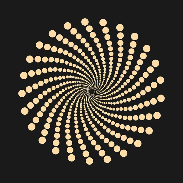 Forme pointillée abstraite - élément vectoriel géométrique tourbillonnant . — Image vectorielle