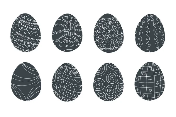 Easter eggs set. Hand drawn — Stock Vector