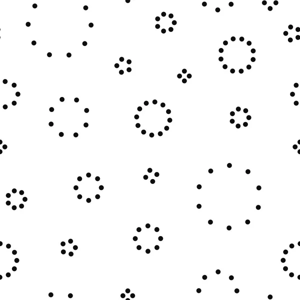 点線の円のシームレスなパターン。ミニマルな背景. — ストックベクタ