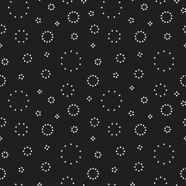 Cercles noirs fond pointillé. Modèle sans couture . — Image vectorielle