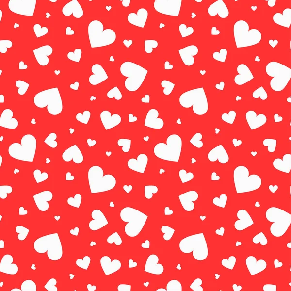 Mosaic seamless pattern with white hearts. — Stock Vector