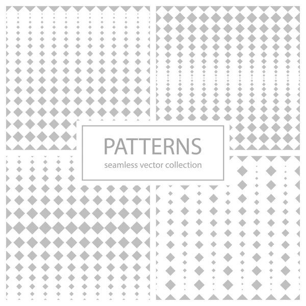 Coleção de padrões geométricos sem costura de meio-tom — Vetor de Stock