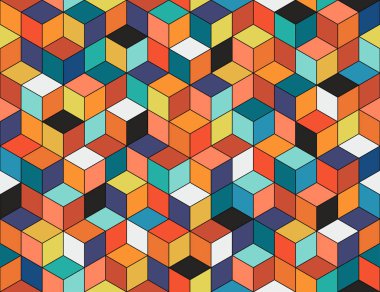 Geometrik renkli seamless modeli. Mozaik doku.