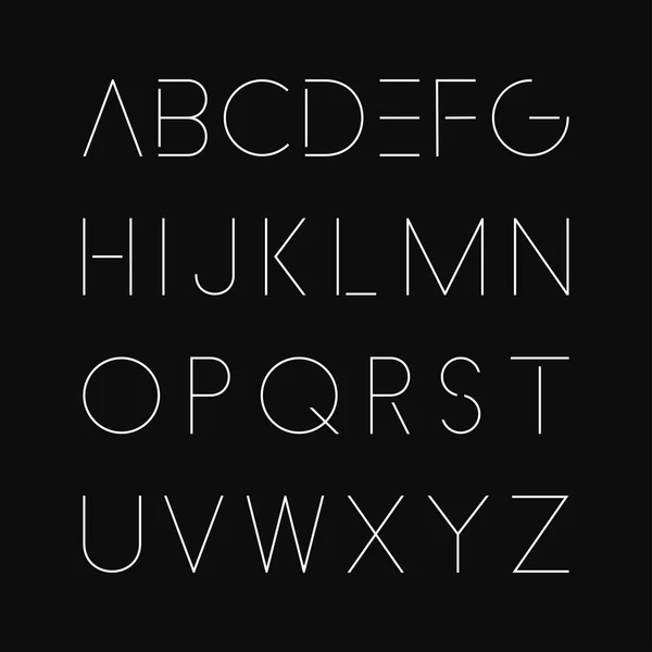 Dünne minimalistische Schrift. elegantes englisches Alphabet. — Stockvektor