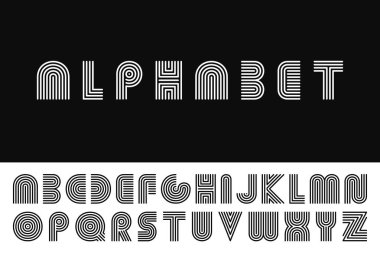 Çizgili İngilizce alfabe.