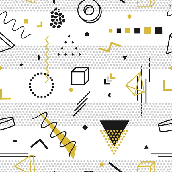 Memphis seamless modeli - geometrik Mozaik şekiller. Moda 80-90'lı yılların.