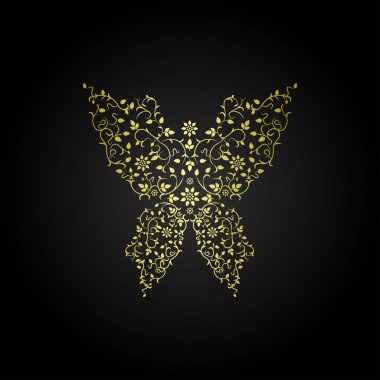 Lüks kelebek işareti. Süs altın tasarım.