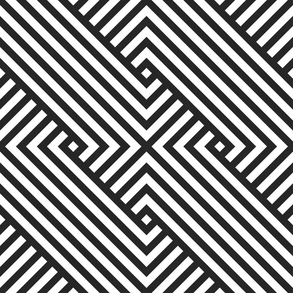 幾何学的な seaamless はベクトル パターンです。黒と白の縞模様のテクスチャ. — ストックベクタ