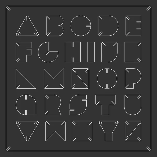 Contour fuente. Alfabeto inglés minimalista vectorial . — Archivo Imágenes Vectoriales