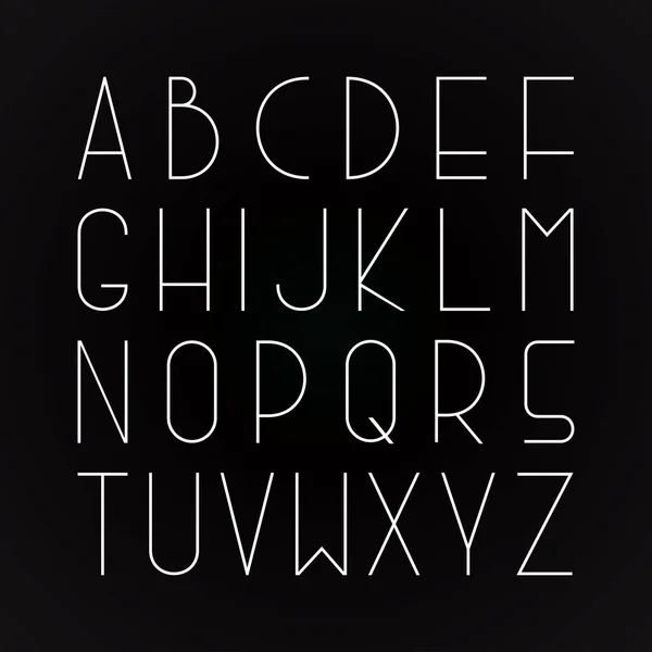 Dünne minimalistische Schrift. Vektor englisches Alphabet. elegante lateinische Buchstaben. — Stockvektor