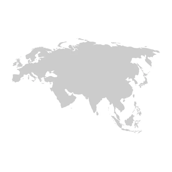 Eurasie continentale. Modèle vectoriel gris . — Image vectorielle