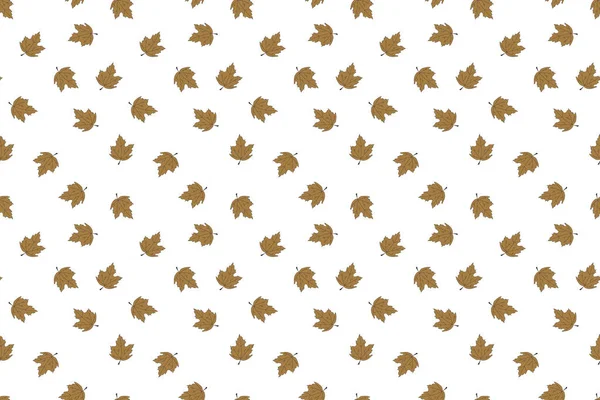 Motif sans couture d'automne avec des feuilles d'érable tombantes. Conception dessinée à la main . — Image vectorielle