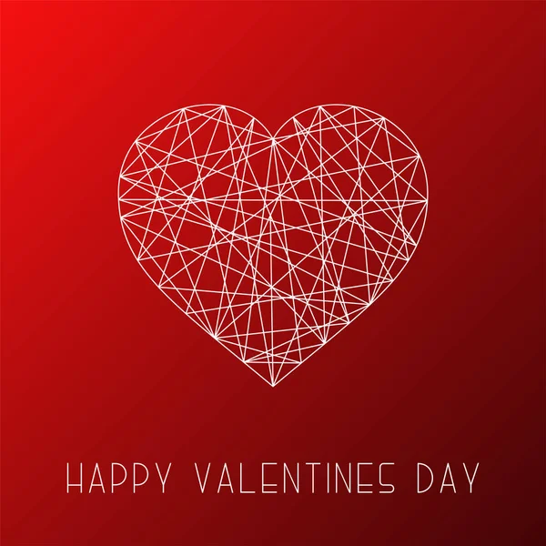 Buon San Valentino sfondo giorno, card. Astratto a strisce cuore minimalista — Vettoriale Stock